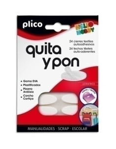 MINI VELCRO ADHESIVO PLICO QUITA Y PON 24 UNIDADES