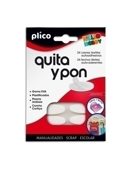 MINI VELCRO ADHESIVO PLICO QUITA Y PON 24 UNIDADES