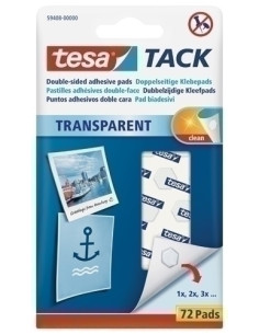 PUNTO ADHESIVO TESA TACK TRANSPARENTE 72 UNIDADES