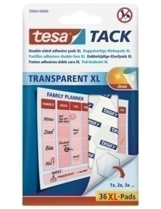 PUNTO ADHESIVO TRANSPARENTE XL TESA TACK  36 UNIDADES