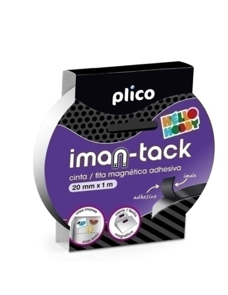 CINTA ADHESIVA PLICO IMAN-TACK MAGNETICA rollo 1m x 20mm