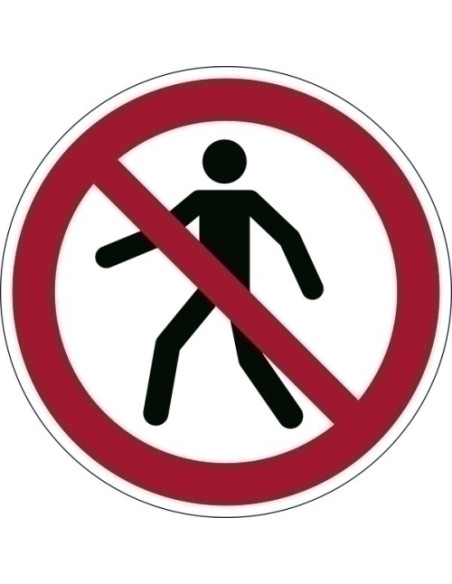MARCAJE SEGURIDAD DURABLE AUTOADHESIVO PROHIBIDO PEATONES