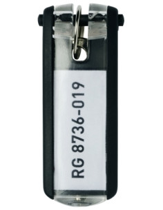 LLAVERO ETIQUETA DURABLE NEGRO BOLSA de 6