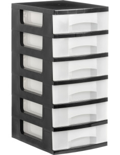 TORRE DE ALMACENAJE 6 CAJONES ARCHIVO 2000 SOSTENIBLE CRISTAL TRASLUCIDO