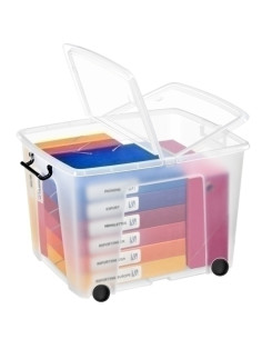 CAJA ALMACENAMIENTO STRATA BY CEP HW676 75 LITROS APILABLE con RUEDAS CRISTAL