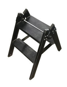 TABURETE SINEX 2 PELDAÑOS ALUMINIO NEGRO