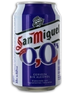 CERVEZA SAN MIGUEL 00 SIN ALCOHOL LATA 330 ml