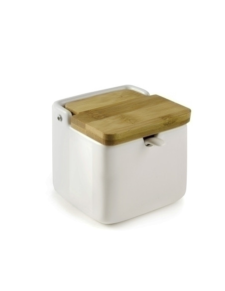 AZUCARERO IBILI CERAMICA  Y BAMBU BLANCO