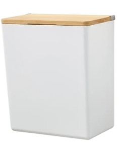 CAJA DE ALMACANAMIENTO TESA BABOO AUTOADHESIVA GRANDE BLANCA CON TAPA BAMBU