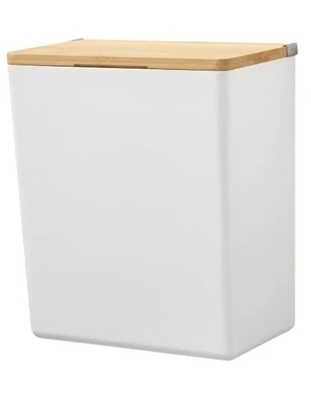 CAJA DE ALMACANAMIENTO TESA BABOO AUTOADHESIVA GRANDE BLANCA CON TAPA BAMBU