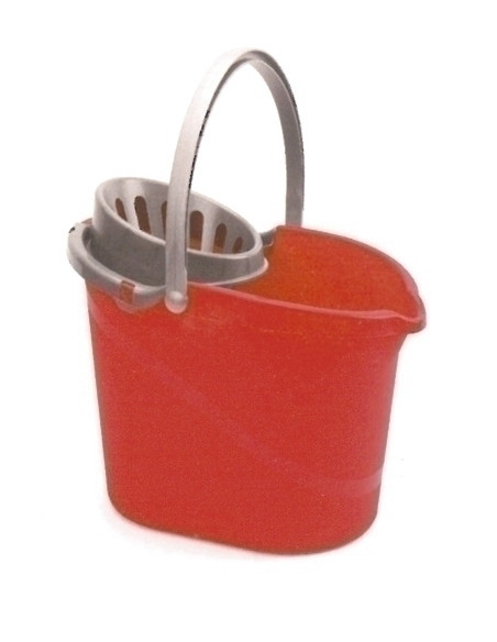 CUBO PLASTICO OVALADO CON ESCURRIDOR 15 LITROS