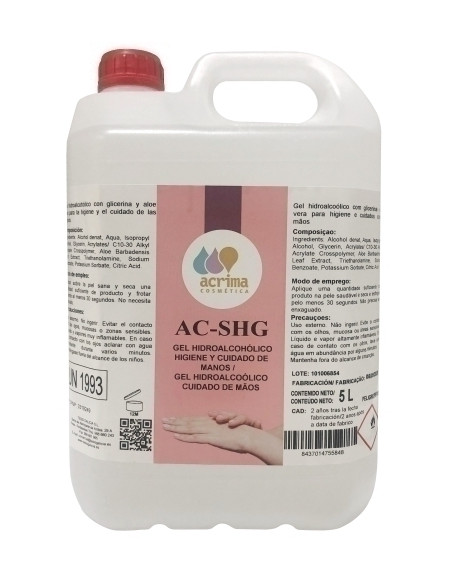 DESINFECTANTE DE MANOS GEL HIDROALCOHOLICO ACRIMA 5 LITROS