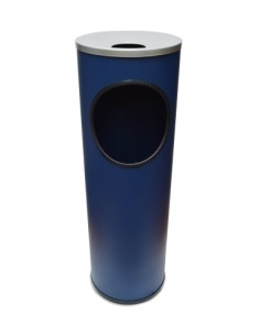 PAPELERA CENICERO CILINDRO METALICA REDONDA B-10 215 Ø AZUL