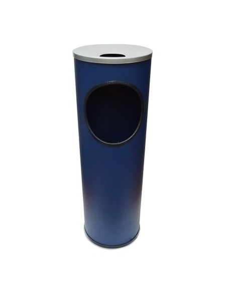 PAPELERA CENICERO CILINDRO METALICA REDONDA B-10 215 Ø AZUL