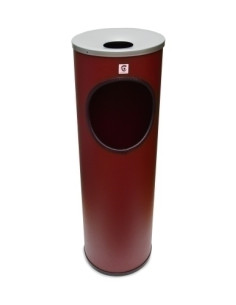 PAPELERA CENICERO CILINDRO METALICA REDONDA B-10 215 Ø BURDEOS