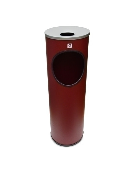 PAPELERA CENICERO CILINDRO METALICA REDONDA B-10 215 Ø BURDEOS