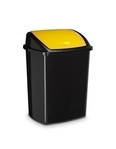 PAPELERA PLASTICO CON TAPA BASCULANTE CEP 91947 50 LITROS AMARILLO