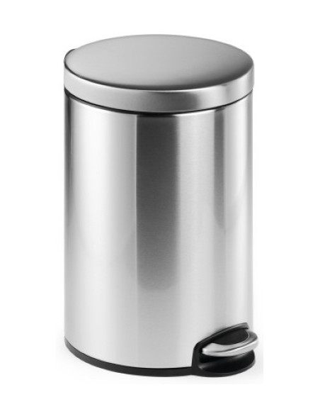 PAPELERA DURABLE METALICA REDONDA 12 LITROS con PEDAL INOXIDABLE