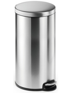 PAPELERA DURABLE METALICA REDONDA 30 LITROS con PEDAL INOXIDABLE