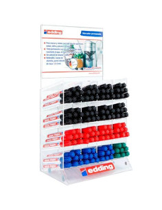 EDDING MARCADOR PERMANENTE 3000 GAMA BÁSICA COLORES SURTIDOS EXPOSITOR 128 UD