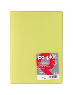 GRAFOPLÁS CARPETA CON FUNDAS POLIPLÁS SOLDADAS FOLIO 10 FUNDAS PP SEMIRÍGIDO TRANSLÚCIDO AMARILLO SOFT