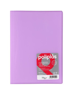 GRAFOPLÁS CARPETA CON FUNDAS POLIPLÁS SOLDADAS FOLIO 30 FUNDAS PP SEMIRÍGIDO TRANSLÚCIDO LAVANDA SOFT
