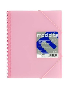 GRAFOPLÁS CARPETA CON FUNDAS MAXIPLÁS ESPIRAL A4 40 FUNDAS CSOBRE PP RÍGIDO TRANSLÚCIDO ROSA SOFT