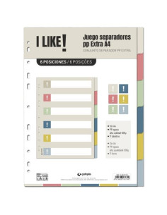 GRAFOPLÁS SEPARADORES 6 POSICIONES A4 11 TALADROS PP I LIKE 3