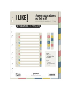 GRAFOPLÁS SEPARADORES 12 POSICIONES A4 11 TALADROS PP I LIKE 3