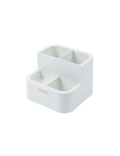 CUBILETE LITEM SYSMAX LUX CUADRADO 4 COMPARTIMENTOS MARFIL