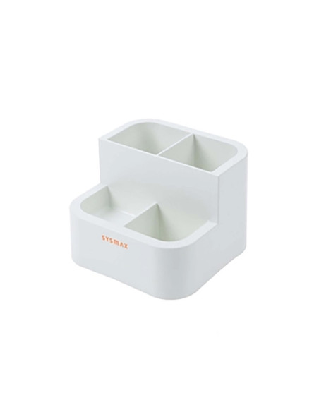 CUBILETE LITEM SYSMAX LUX CUADRADO 4 COMPARTIMENTOS MARFIL
