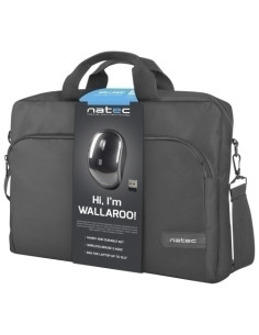 MALETIN PORTATIL NATEC WALLAROO 156  NEGRO  RATON WIRELESS NEGRO