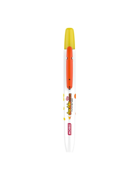 MARCADOR FLUOR MORRIS RETRACTIL JUSTCLICK DOUBLE MRH-106 AMARILLO&NARANJA