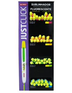 MARCADOR FLUOR MORRIS RETRACTIL JUSTCLICK DOUBLE MRH-106 EXPOSITOR de 48
