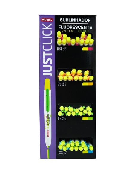 MARCADOR FLUOR MORRIS RETRACTIL JUSTCLICK DOUBLE MRH-106 EXPOSITOR de 48