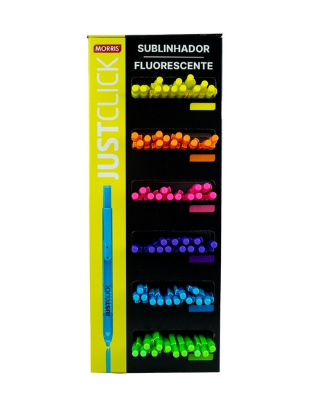 MARCADOR FLUOR MORRIS RETRACTIL JUSTCLICK MRH-105 EXPOSITOR de 72