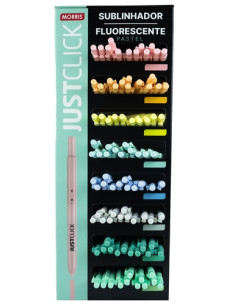 MARCADOR FLUOR MORRIS RETRACTIL JUSTCLICK MRH-205 PASTEL EXPOSITOR de 96