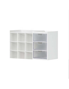 ORGANIZADOR SOBREMESA LITEM SYSMAX HIVE STACK 3 CAJON  7 COMP BLANCO