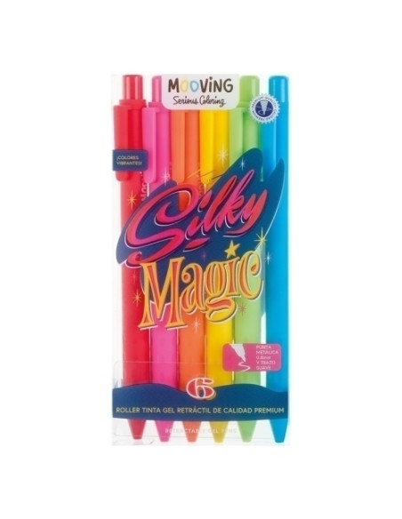 ROLLER GEL RT MOOVING 08mm COLORES ESTUCHE de 6