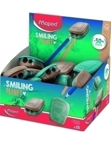 AFILALAPIZ MAPED SMILING PLANET CON DEPOSITO 2 USOS EXPOSITOR DE 25