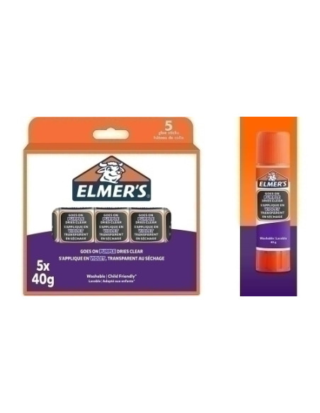 BARRA de PEGAMENTO ELMER´S MORADO 40g BLISTER DE 5