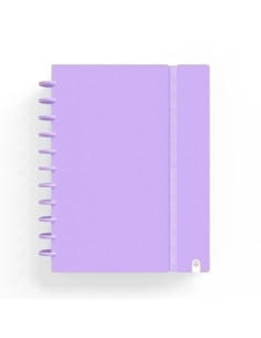 BLOC CARCHIVO INGENIOX PASTEL tapa PP FOAM A4 80h 100g CUADRIC5x5 MALVA