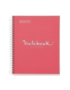 BLOC MIQUELRIUS EMOTIONS NOTEBOOK 1 microtapa EXTRA A5 80h 90g CUADRIC5x5 CORAL