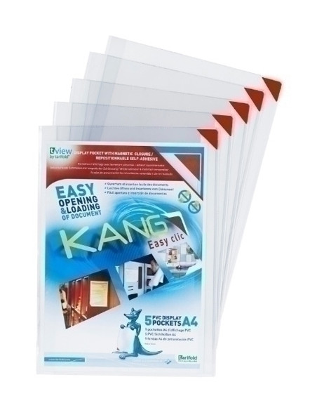 FUNDA PORTA CARTELES TARIFOLD KANG EASY CLIC A3 VERTICALHORIZONTAL REMOVIBLE PACK de 2