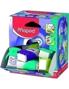 GOMA de BORRAR MAPED PEQUEÑOS MONSTRUOS con PROTECTOR EXPOSITOR de 20