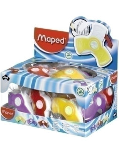 GOMA de BORRAR MAPED SPIN con PROTECTOR ROTATIVO EXPOSITOR de 20