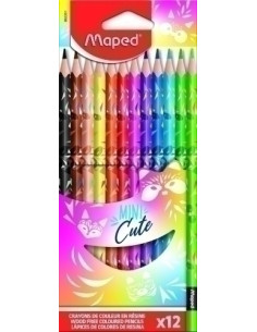 LAPICES de COLORES MAPED MINI CUTE  estuche de 12