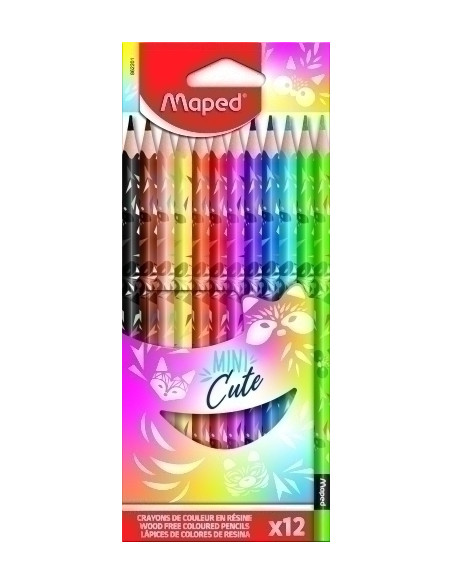 LAPICES de COLORES MAPED MINI CUTE  estuche de 12