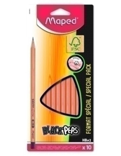 LAPIZ de GRAFITO MAPED BLACK PEPS - HB BOLSA DE 10
