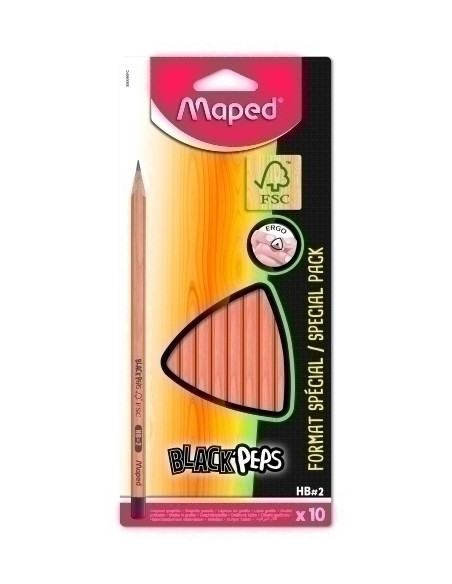 LAPIZ de GRAFITO MAPED BLACK PEPS - HB BOLSA DE 10